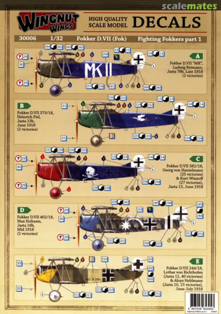 Boxart Fokker D.VII (Fok) 30006 Wingnut Wings