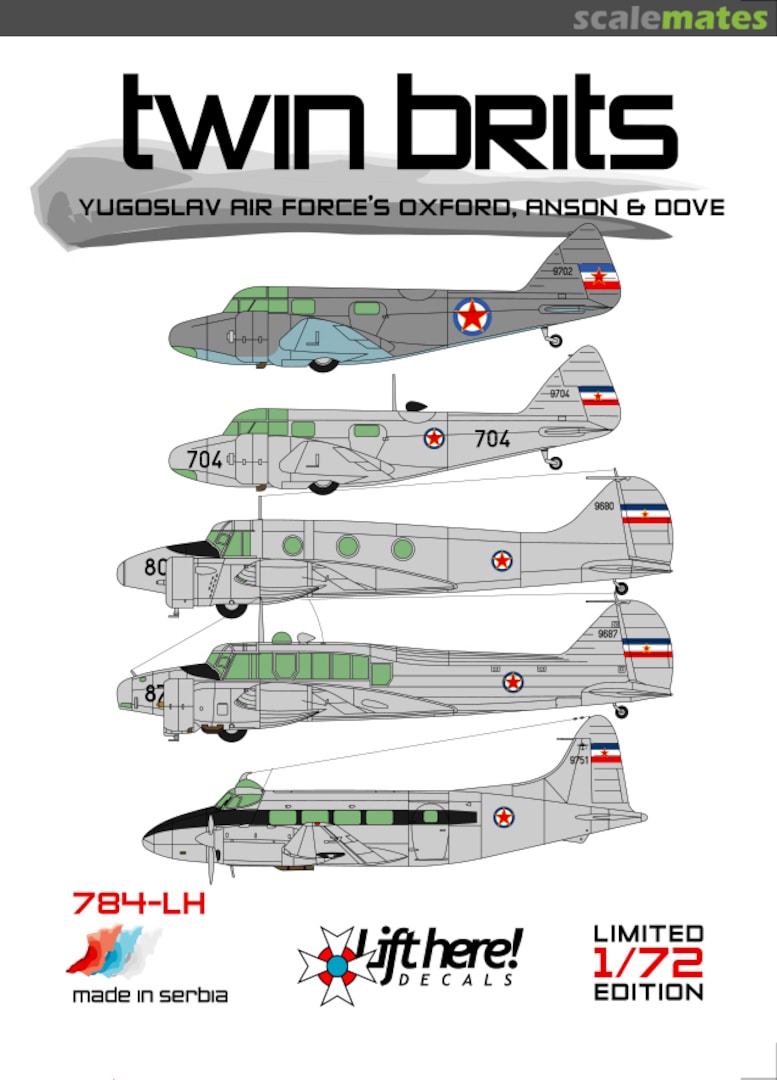 Boxart Twin Brits 784-LH Lift Here Decals