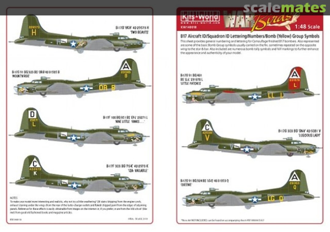 Boxart B-17F/G Flying Fortress KW148018 Kits-World