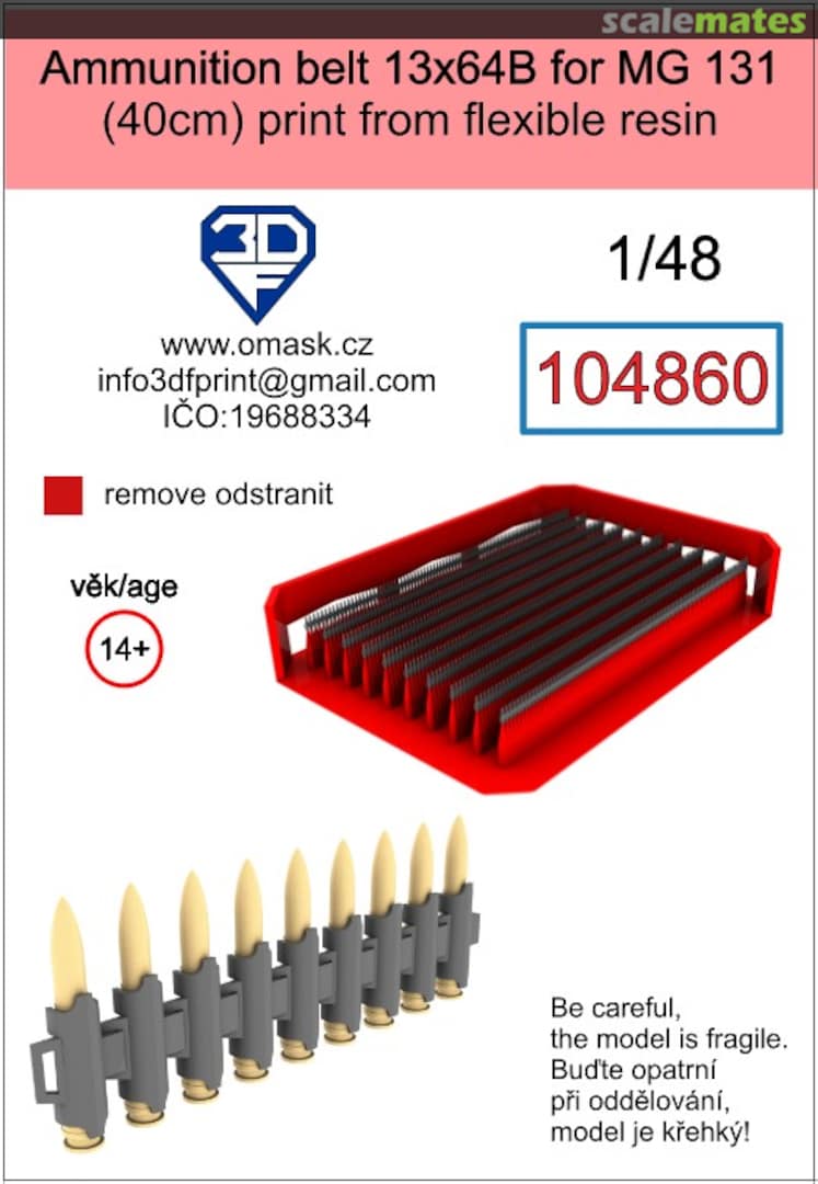 Boxart Ammunition Belt 13x64B for MG 131 (40cm) 104860 3DF Print