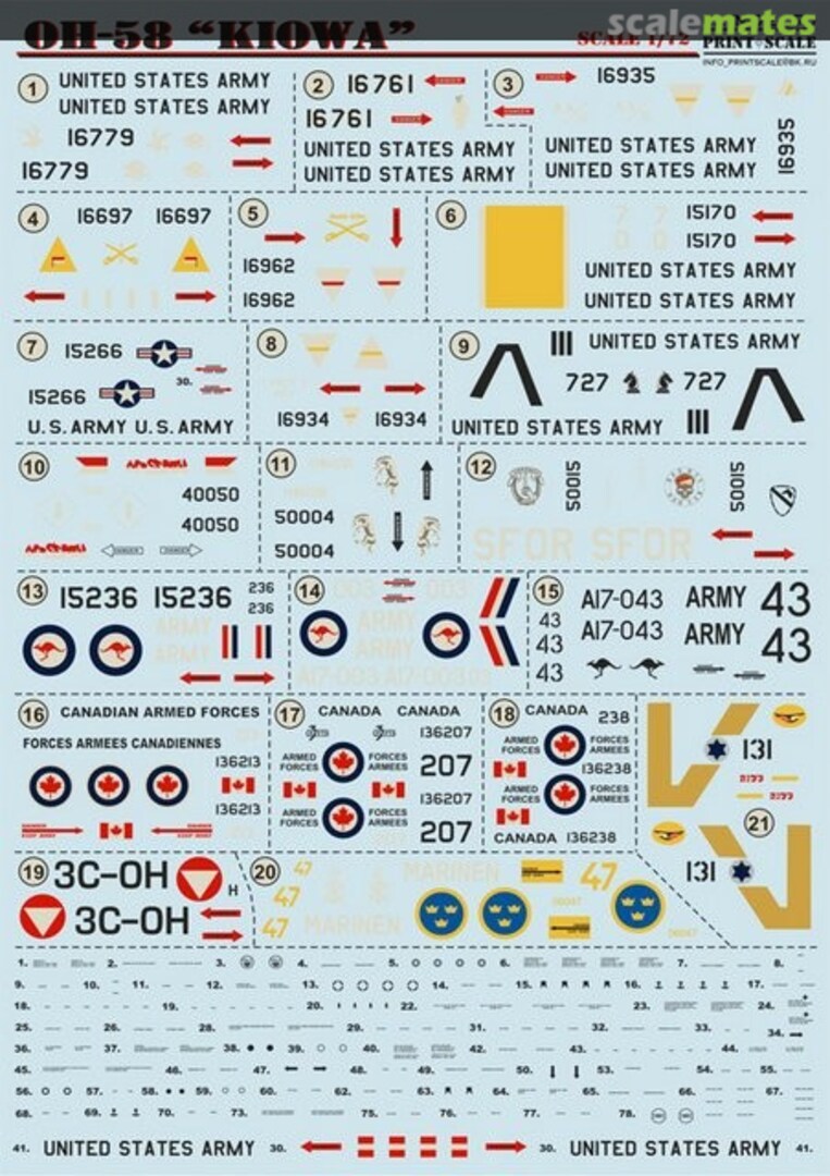 Boxart Bell OH-58 Kiowa 72-070 Print Scale