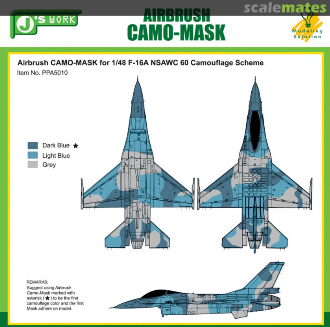 Boxart Airbrush CAMO-MASK F-16A 'NSAWC 60' Camo PPA5010 J's Work