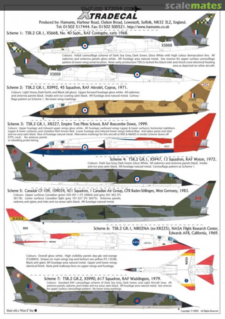 Boxart TSR.2 Part 1 As It Might Have Been X72059 Xtradecal