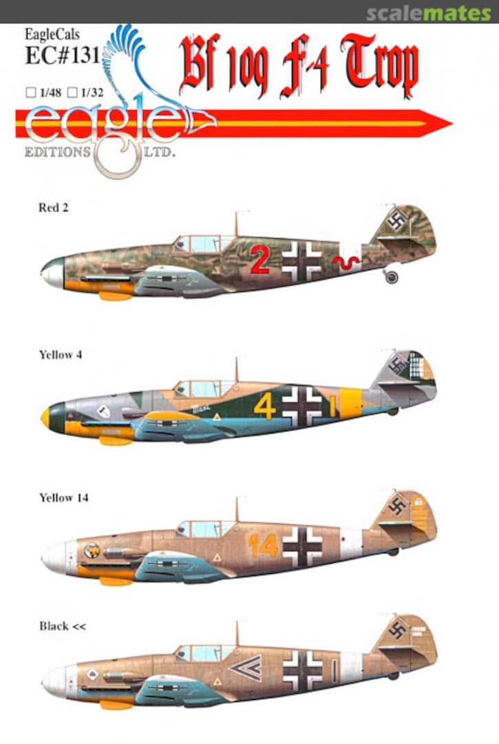 Boxart Bf 109 F-4 Trop EagleCals EC32-131 Eagle Editions