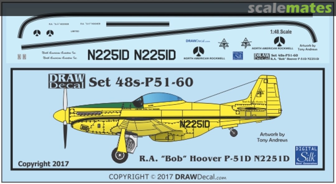 Boxart R.A. "Bob" Hoover P-51D N2251D 48-P51-60 Draw Decal