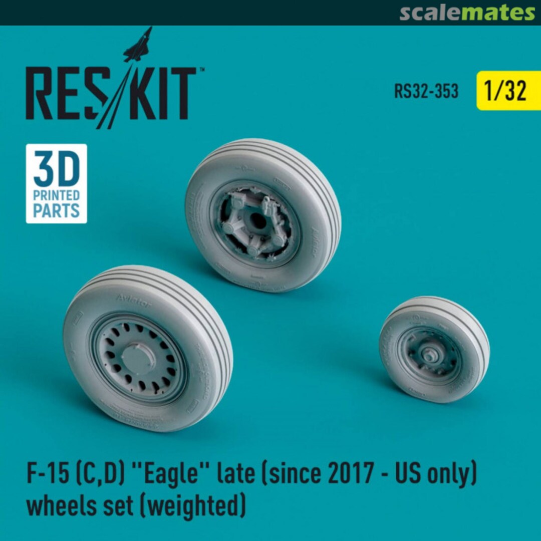 Boxart F-15 (C,D) Eagle late (since 2017 - US only) wheels set (weighted) RS32-0353 ResKit