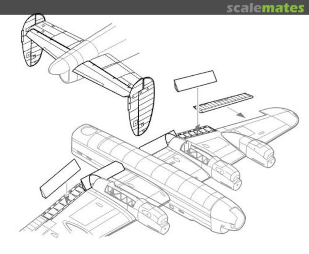 Boxart Lancaster Mk.I/II - control surfaces set 7120 CMK