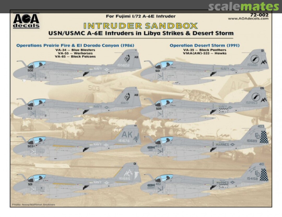 Boxart Intruder Sandbox 72-002 AOA decals