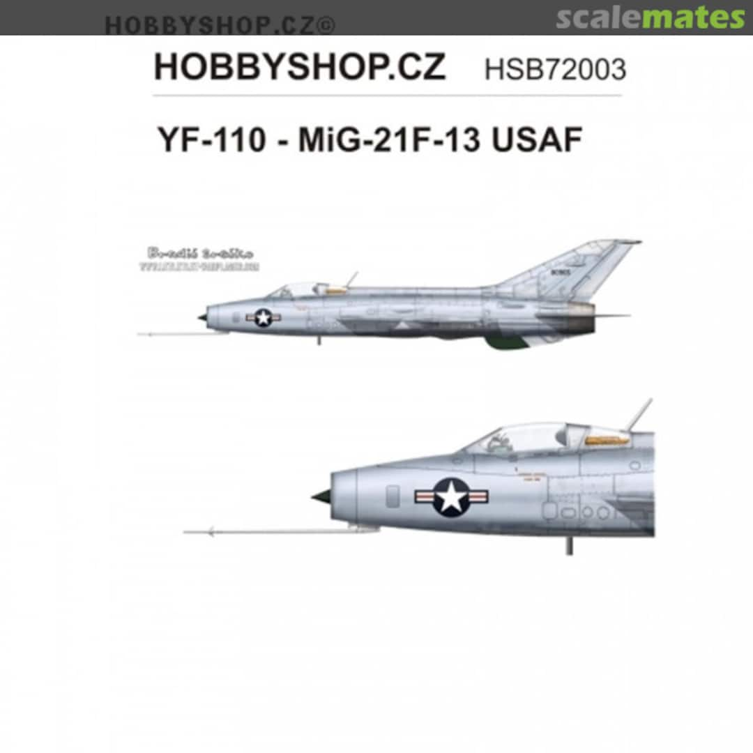 Boxart YF-110 - MIG-21F-13 USAF HSB72003 Hobbyshop.cz