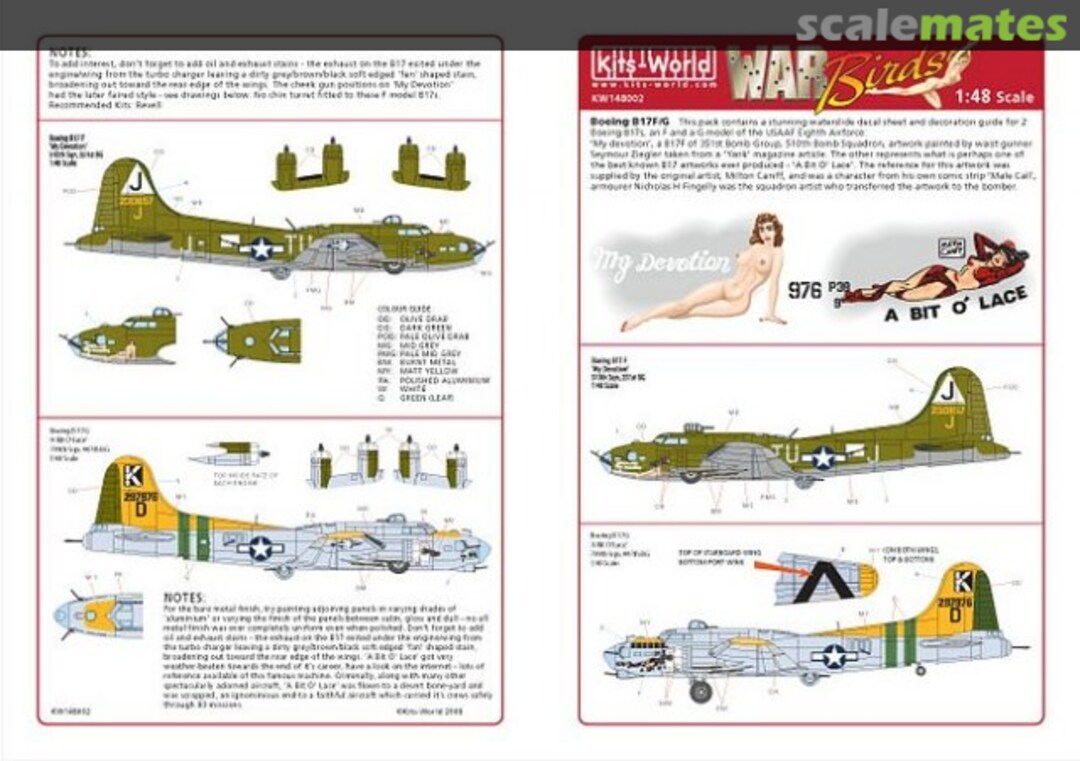 Boxart B-17F/G Flying Fortress KW148002 Kits-World