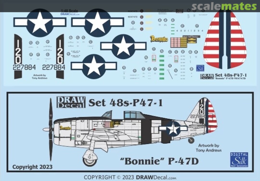 Boxart “Bonnie” P-47D 48-P47-1 Draw Decal