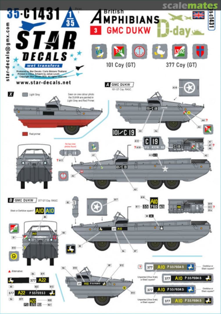 Boxart D-Day DUKW 35-C1431 Star Decals