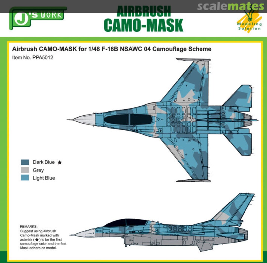 Boxart Airbrush CAMO-MASK for F-16B 'NSAWC 04' Camo PPA5012 J's Work