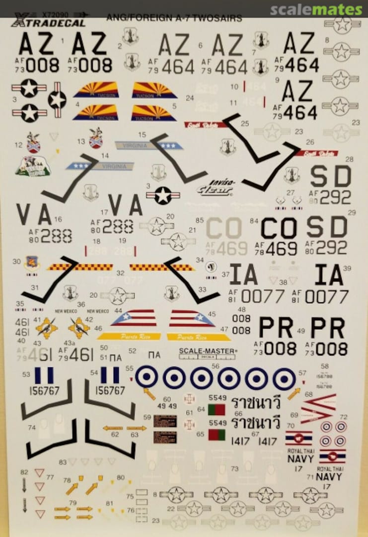 Contents Air National Guard and Foreign Twosairs X72090 Xtradecal