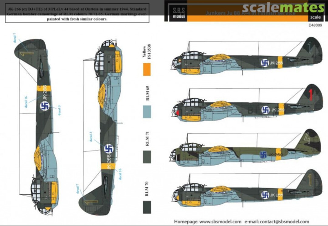 Boxart Junkers Ju-88 A-4 in Finnish service D48009 SBS Model