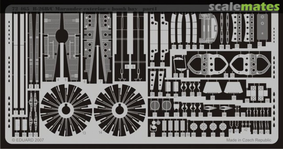 Boxart B-26B/C/F/G exterior + bomb bay, part 1 72465 Eduard