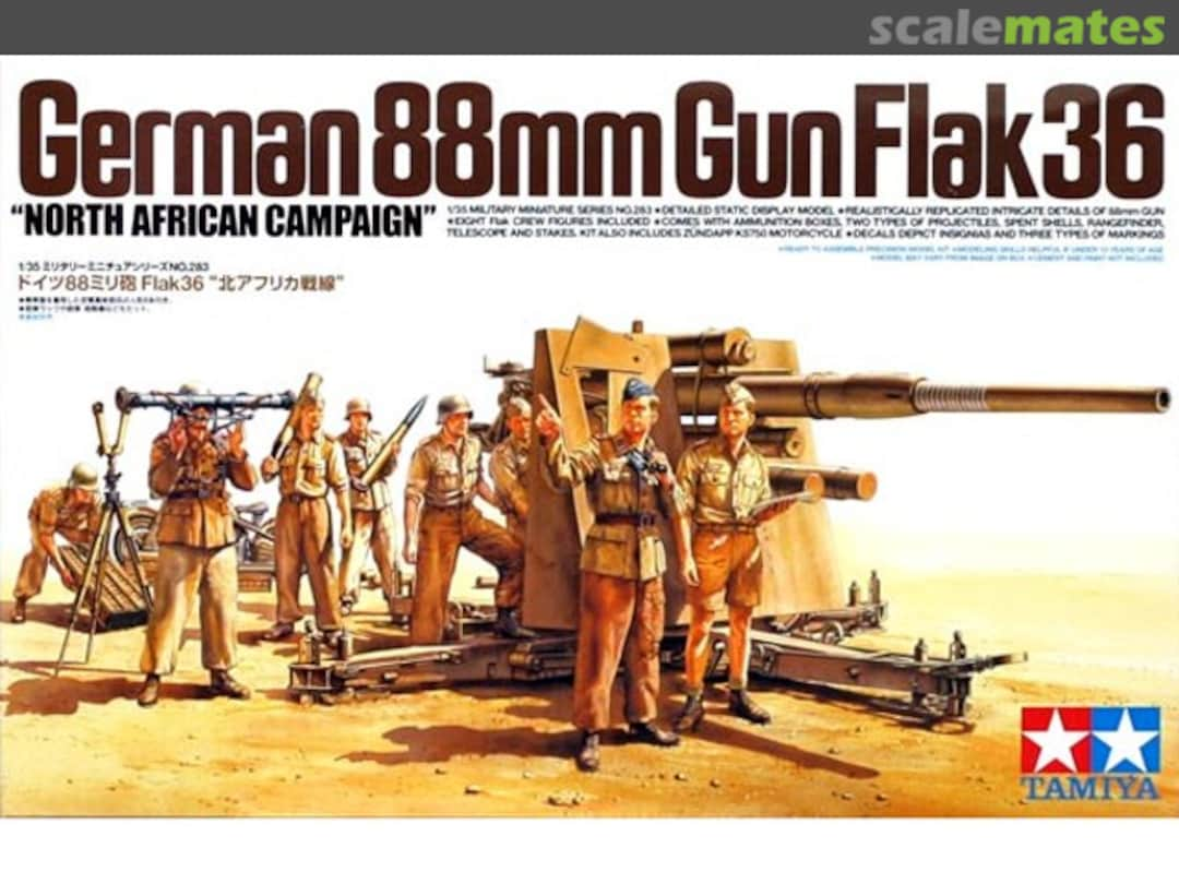 Boxart 88mm Gun Flak 36 35283 Tamiya