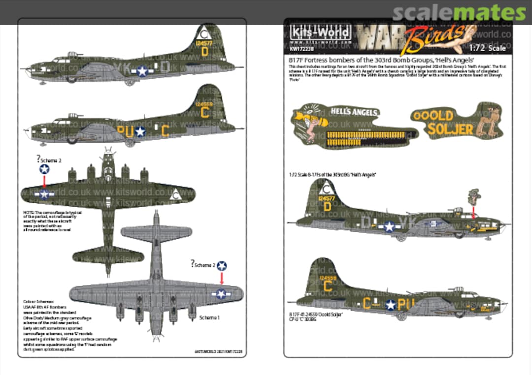 Boxart B-17F Fortress bombers of the 303rd Bomb Goups KW172238 Kits-World