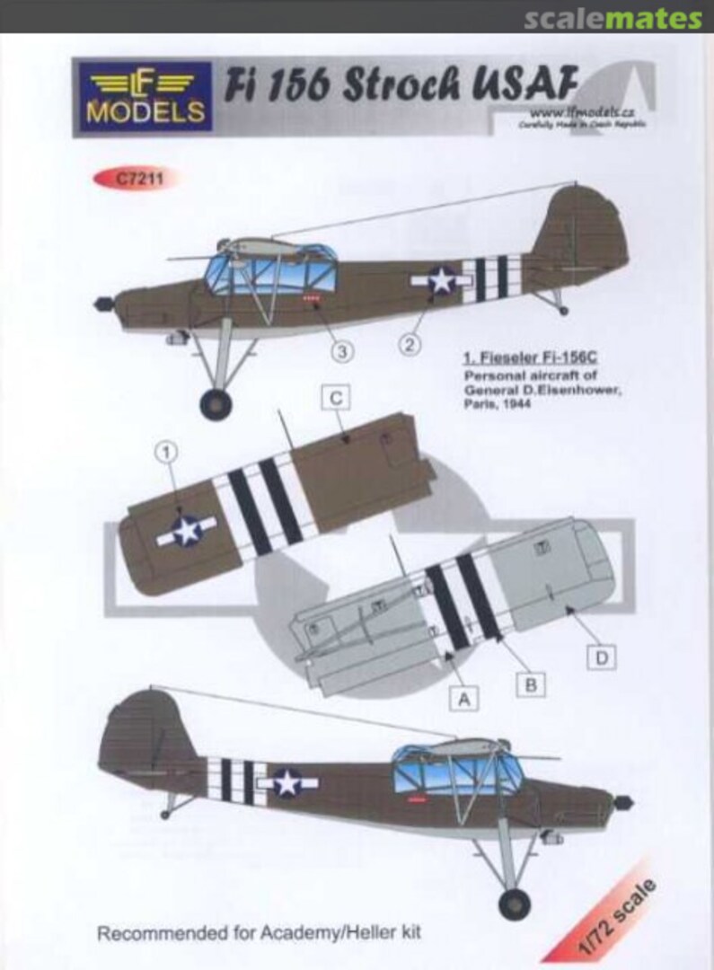 Boxart Fi 156 Storch USAF C7211 LF Models