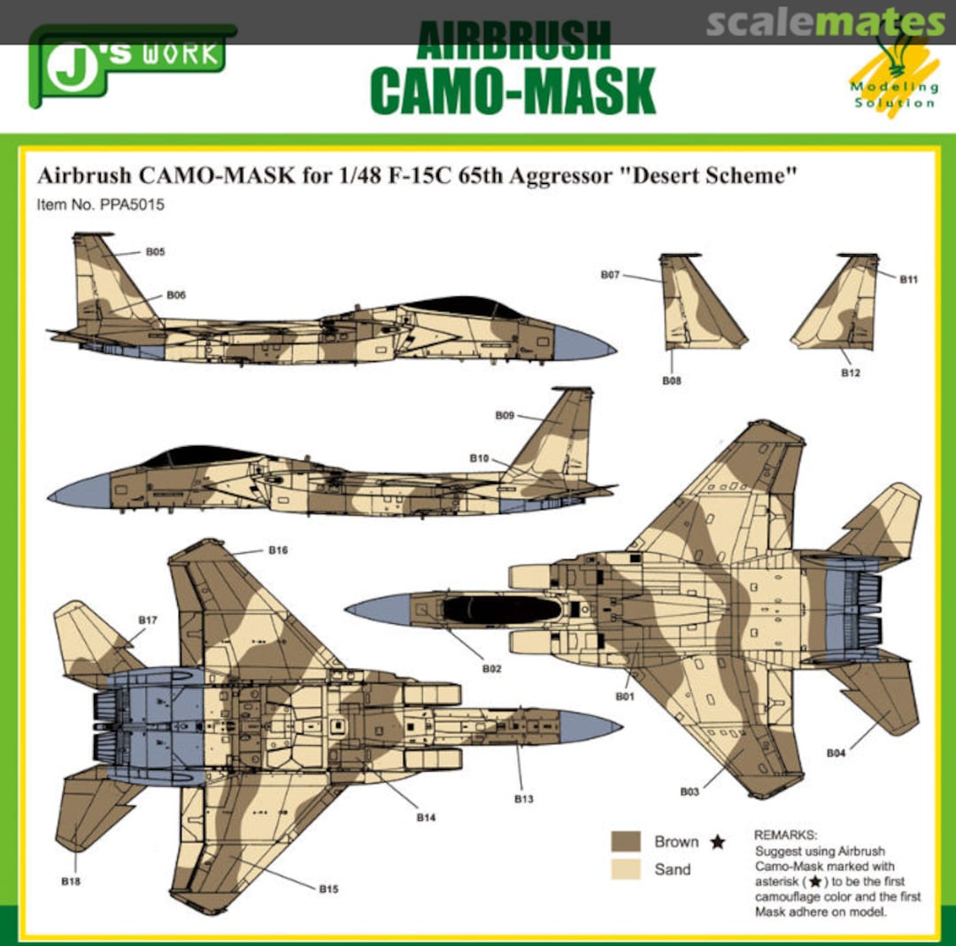 Boxart CAMO-MASK for F-15C 65th Aggressor 'Desert Scheme' PPA5015 J's Work