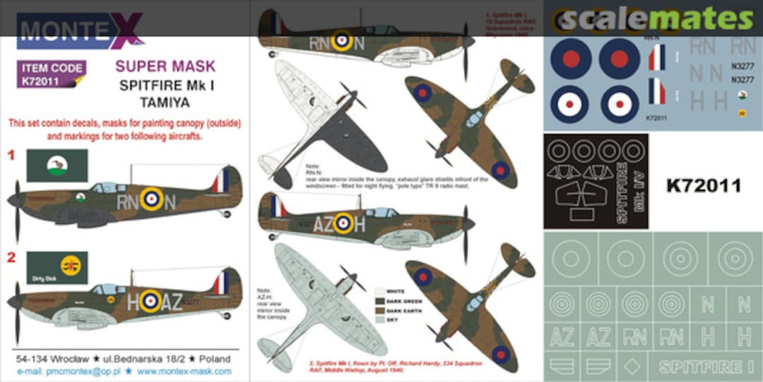 Boxart Spitfire Mk.I K72011 Montex