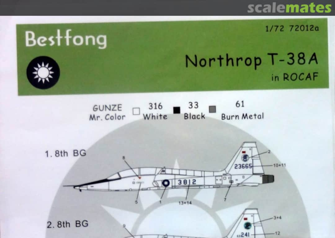 Boxart Northrop T-38A in ROCAF 72012a Bestfong