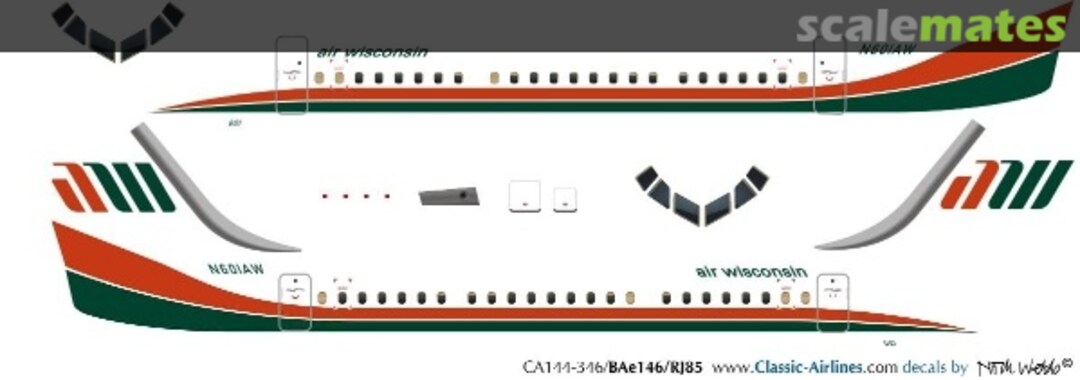 Boxart Air Wisconsin BAe146 CA144-346 Classic Airlines