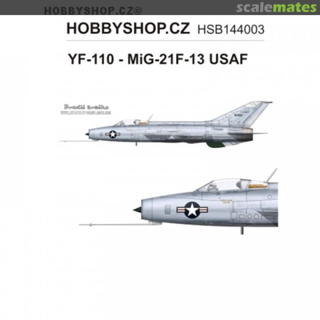 Boxart YF-110 - MIG-21F-13 USAF HSB144003 Hobbyshop.cz