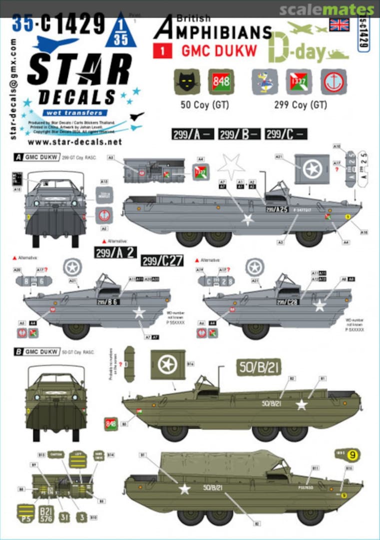 Boxart D-Day DUKW 35-C1429 Star Decals