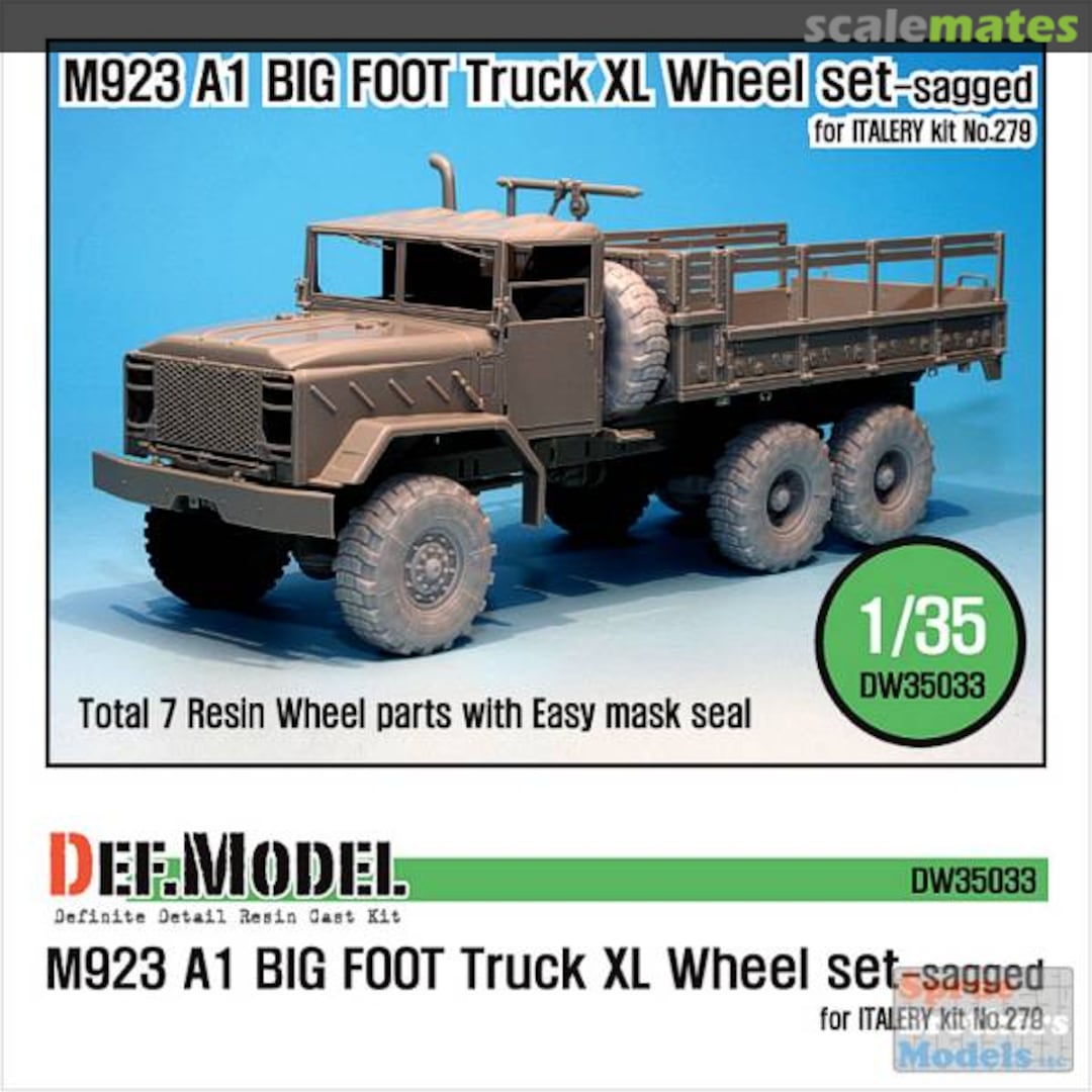 Boxart M923A1 BIG FOOT Truck Michelin XL Sagged Wheel Set DW35033 Def.Model