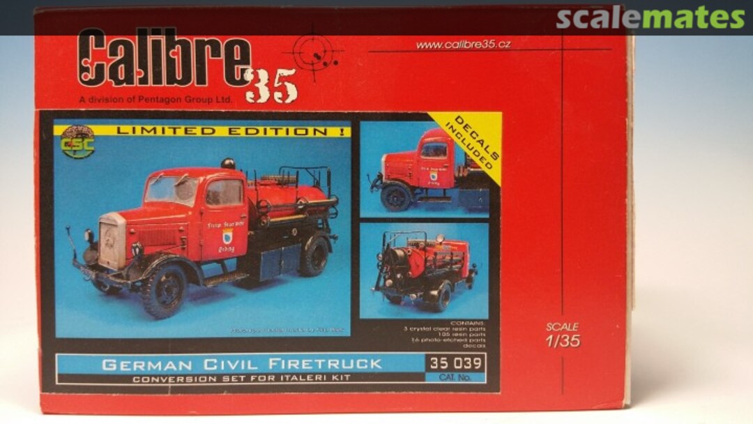 Boxart German Civil firetruck 35039 Calibre 35