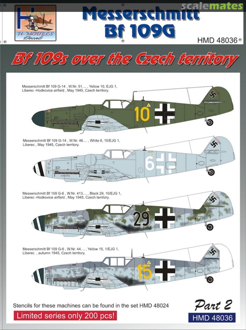 Boxart Messerschmitt Bf 109s HMD48036 H-Models Decals