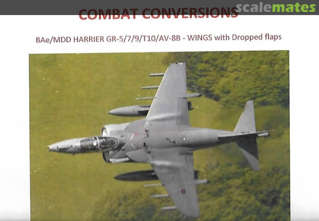 Boxart BAe/MDD Harrier GR-5/7/9/T10/AV-8B Wings with Dropped flaps CC72-09 Combat Conversions