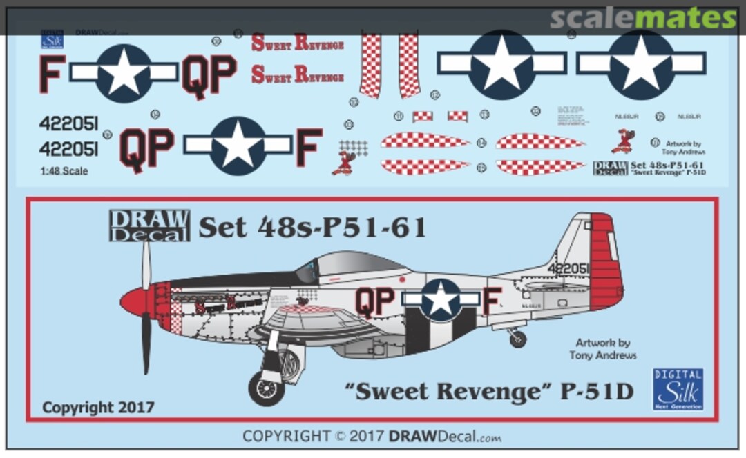 Boxart P-51D "Sweet Revenge" 48-P51-61 Draw Decal