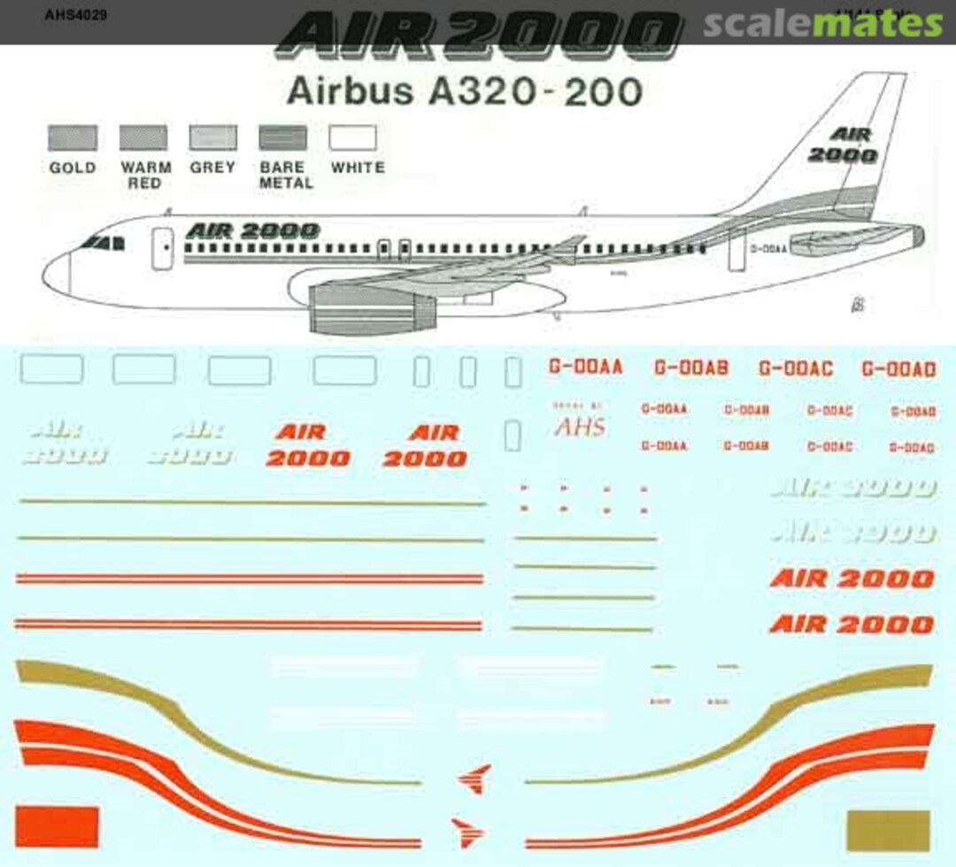 Boxart Airbus A320-200 AHS4029 Airline Hobby Supplies