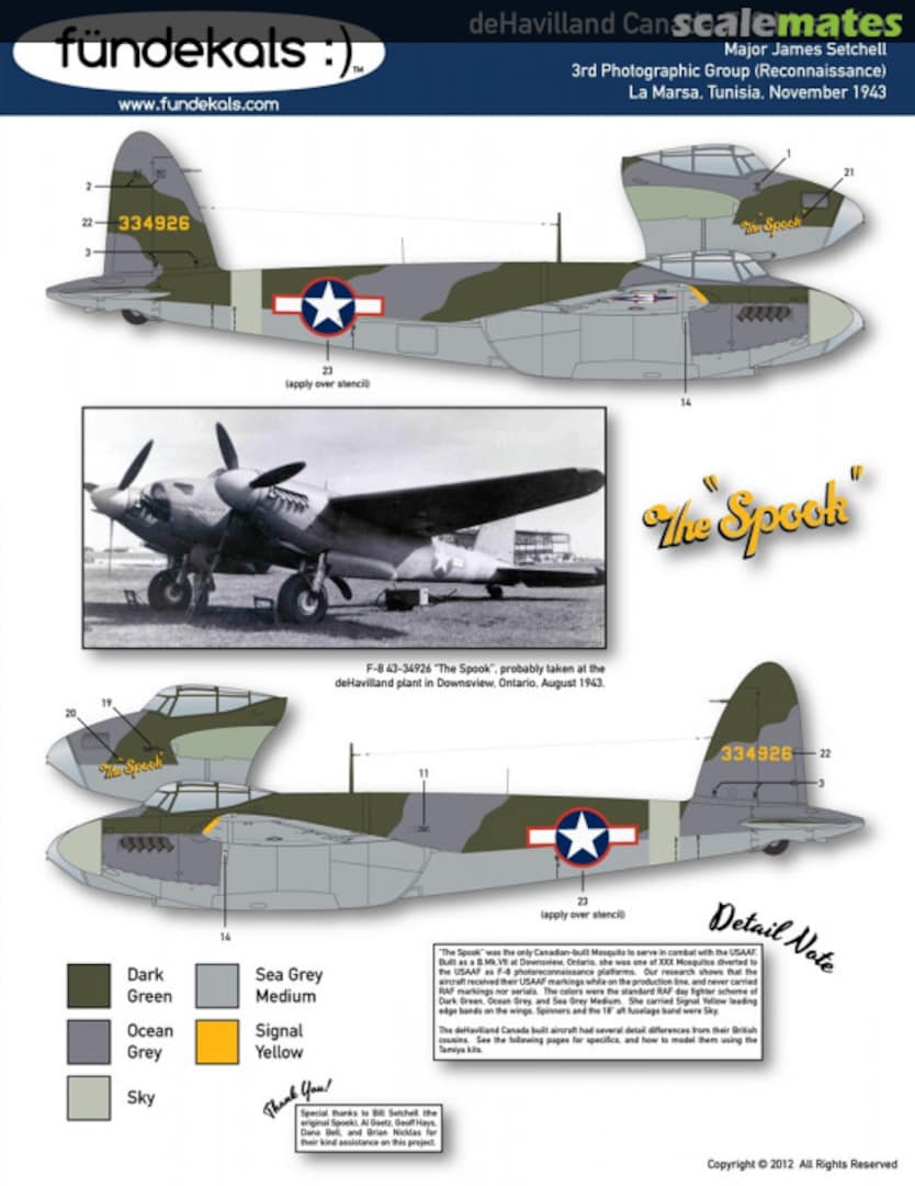 Boxart deHavilland Canada F-8 Mosquito 48-A13 fündekals