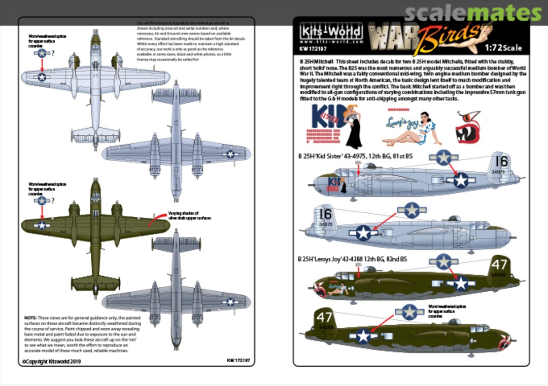 Boxart North-American B-25H Mitchell ‘Kid Sister’ KW172197 Kits-World