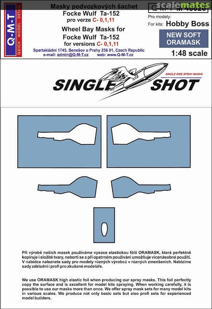 Boxart Wheel Bay Masks for Ta-152C-0,1,11 M48026 Q-M-T