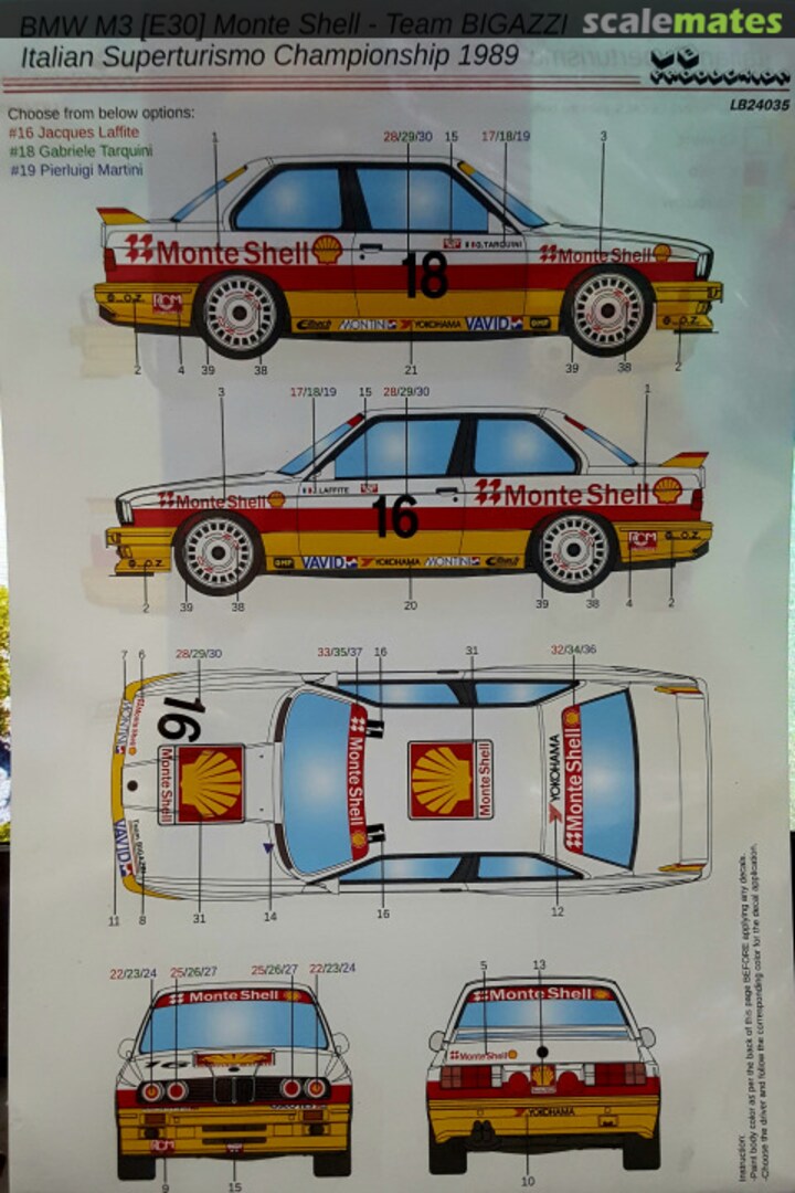 Boxart BMW M3 (E30) Monte Shell - Team Bigazzi LB24035 LB Production