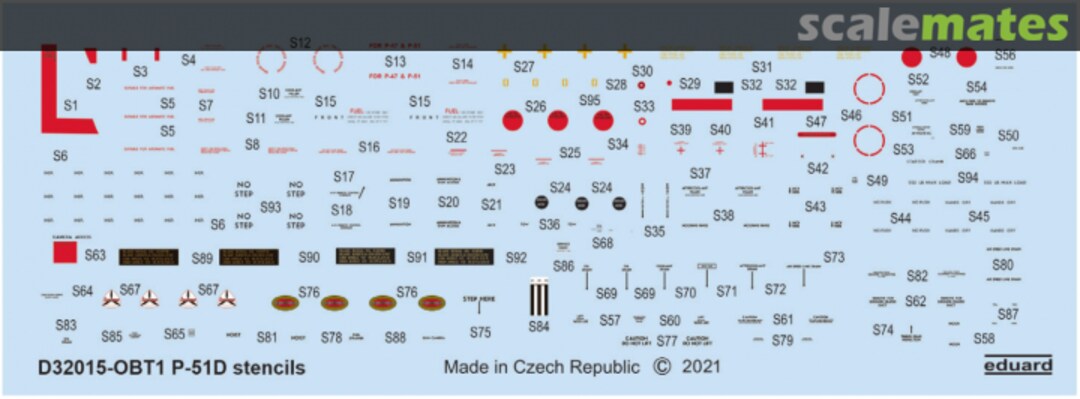 Boxart P-51D stencils D32015 Eduard