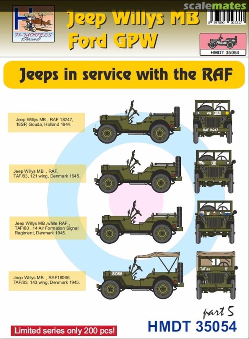 Boxart Jeeps in service with the RAF HMDT 35054 ASK