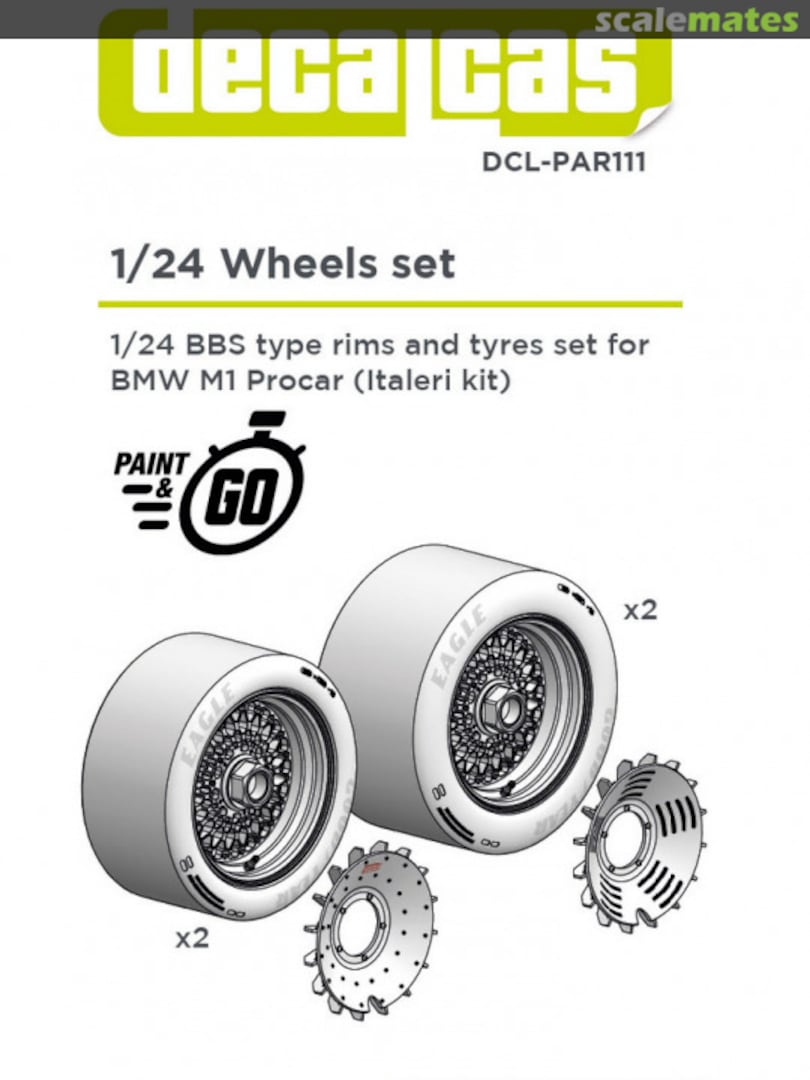 Boxart BBS Type Rims and Tyres for BMW M1 Procar DCL-PAR111 Decalcas