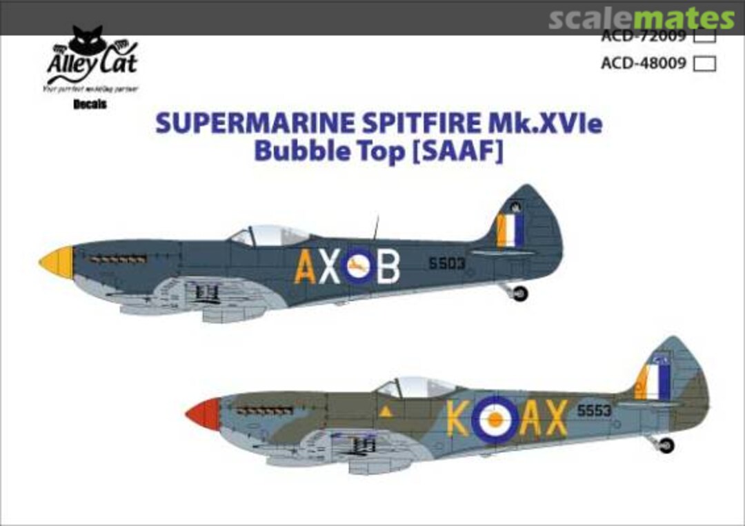 Boxart Supermarine Spitfire Mk.XVIe Bubble Top (SAAF) ACD-72009 Alley Cat