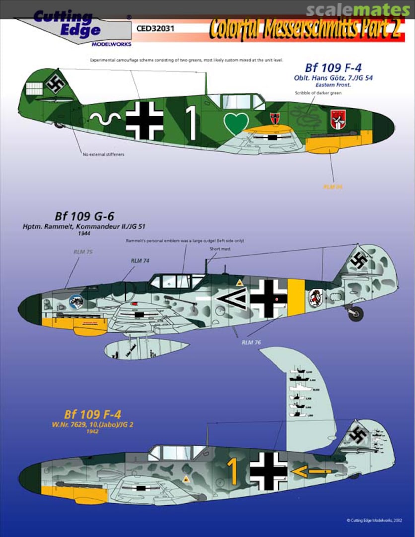 Boxart Colorful Messerschmitts CED32031 Cutting Edge Modelworks