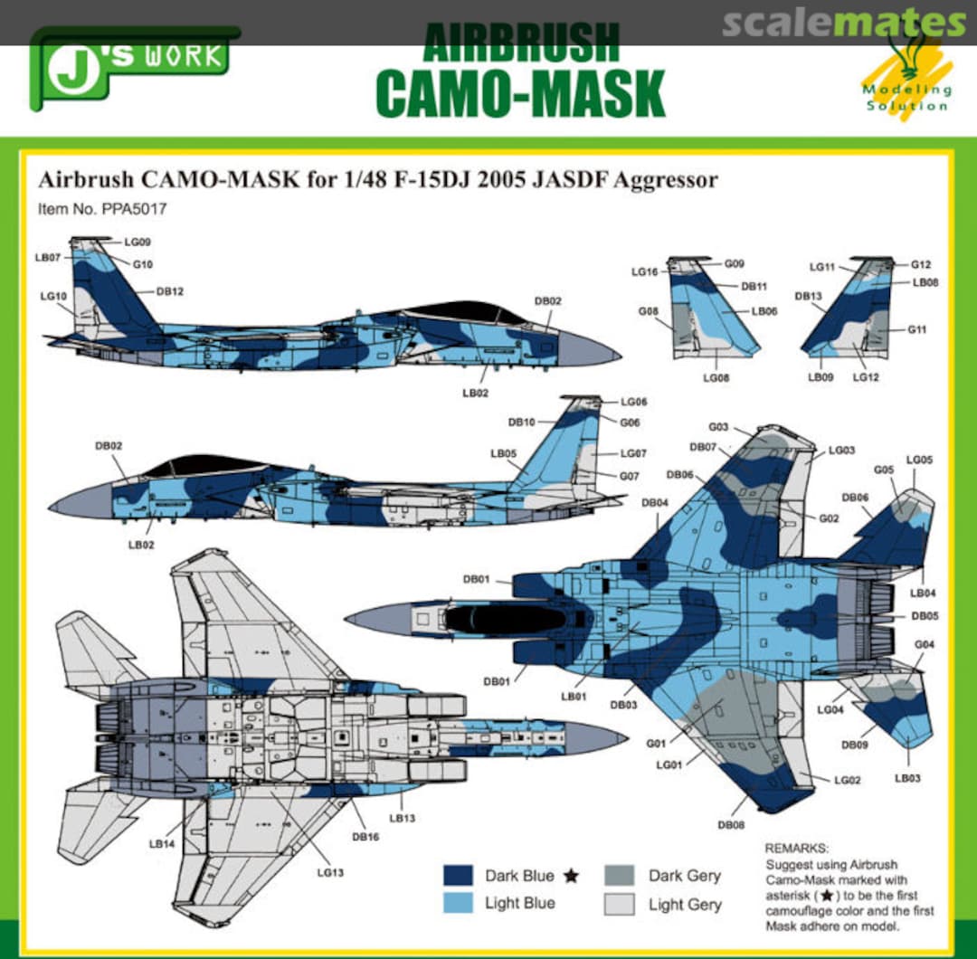 Boxart CAMO-MASK for F-15DJ 2005 JASDF Aggressor PPA5017 J's Work