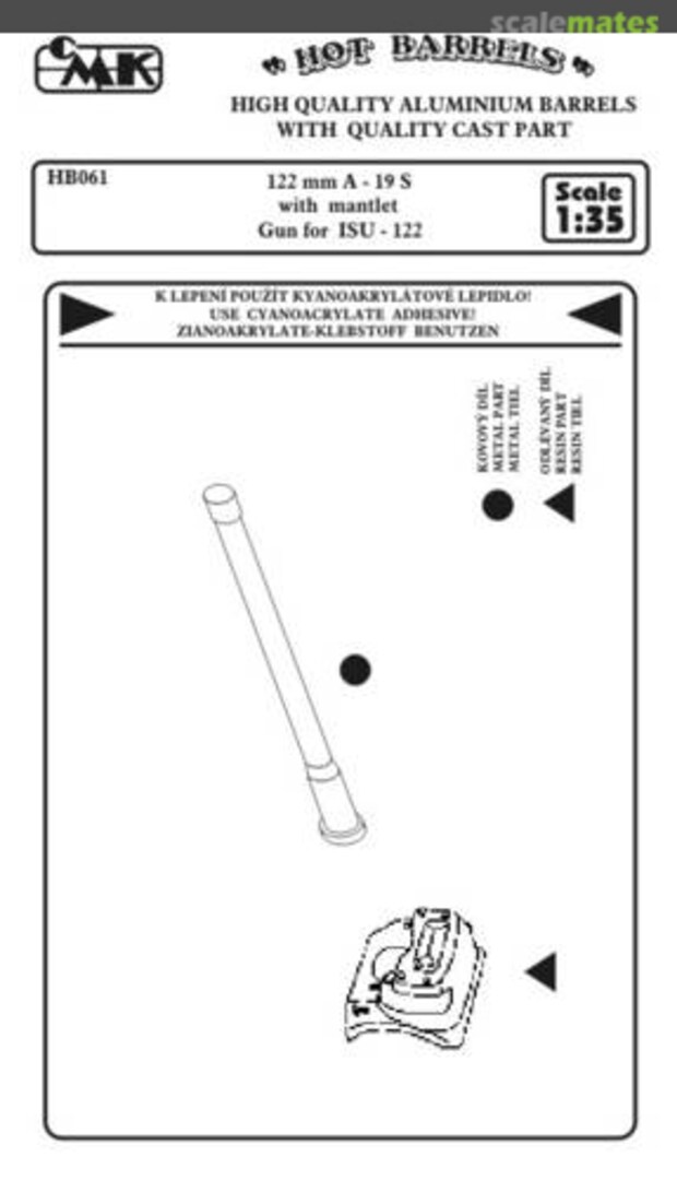 Boxart Gun Barrel - 122mm A-19S Gun with Mantlet HB061 CMK