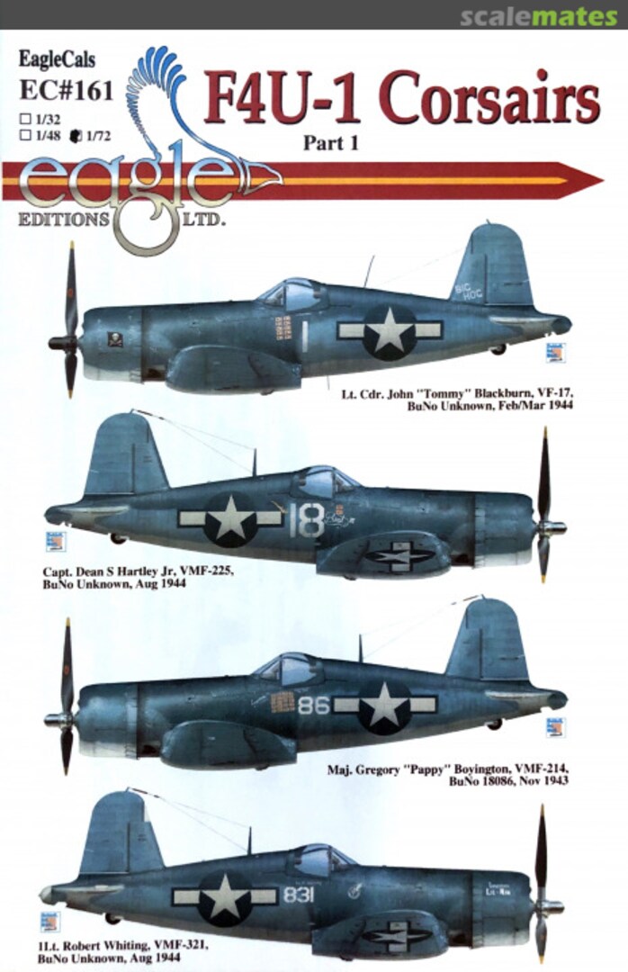 Boxart F4U-1 Corsair Part 1 EagleCals EC72-161 Eagle Editions