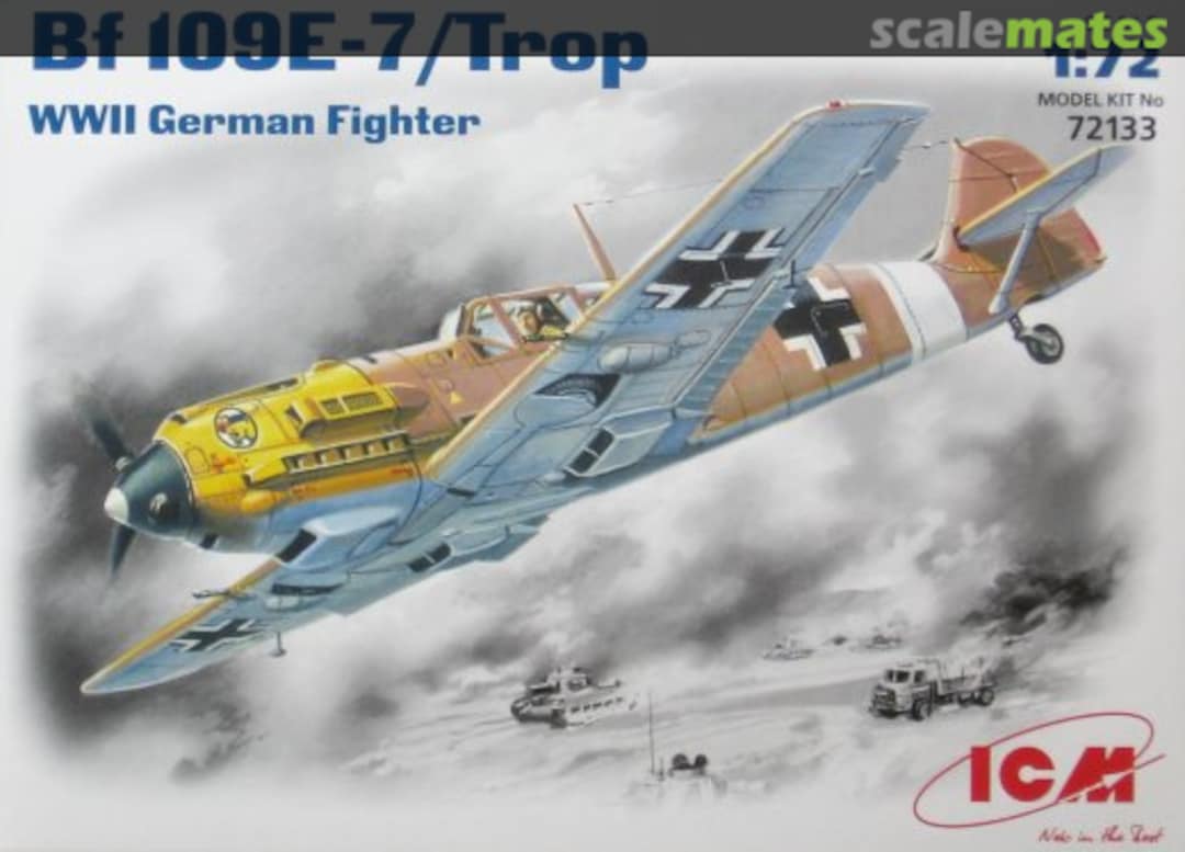 Boxart Bf 109E-7/Trop 72133 ICM