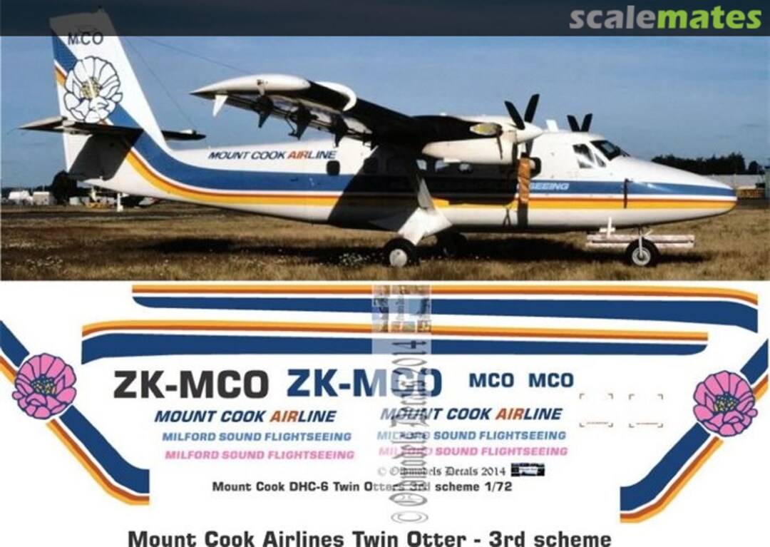 Boxart Mount Cook Airlines DHC6 Twin Otter 3rd scheme OMD0457 Oldmodels Decals