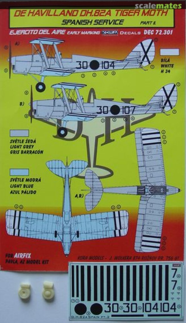 Boxart De Havilland DH.82A Tiger Moth DEC72301 Kora Models